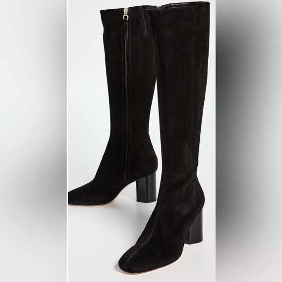 Aeyde ARIANA Black Suede KNEE HIGH Heeled Boots EU 39/ 9 $725 - Picture 3 of 15